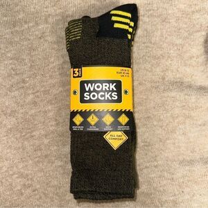 The ORRSUM Sock co. Unisex WORK SOCKS PACK OF 3 Black Heather Neon Green Yellow